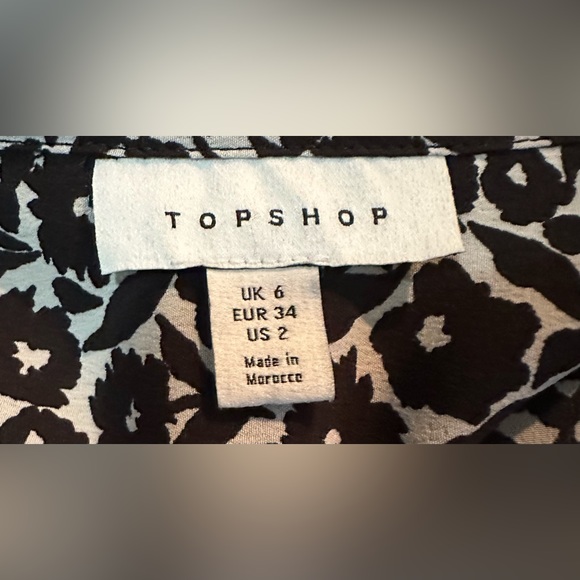 TopShop Long Sleeveless Floral Button Front A-line Mini Dress w Front Waist Ties - Picture 9 of 9